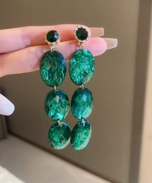 12/5までクーポン1000円オフ可！S&A ポーランド　グリーンアンバーピアス 12/5までクーポン1000円オフ可！S&A ポーランド グリーンアンバー