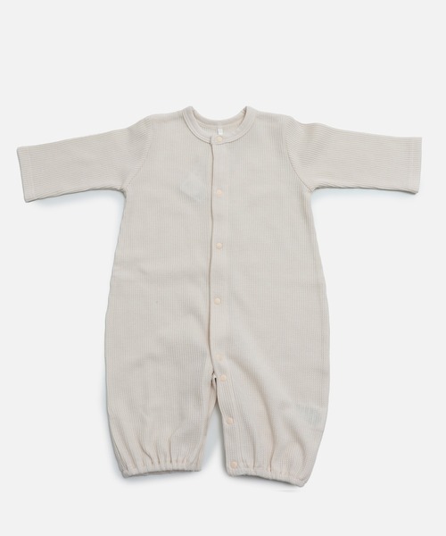 chil2（チルツー）の「ワッフル長袖ツーウェイオール（ロンパース・キッズ・ブラック/ピンク/ミント/クリーム/杢グレー・50-70cm）」の9枚目の写真