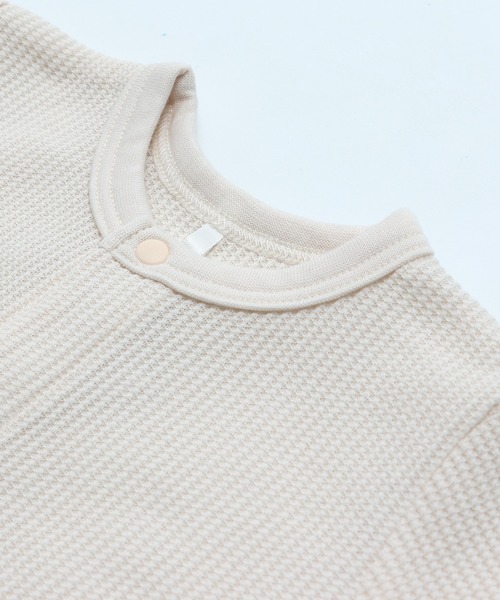 chil2（チルツー）の「ワッフル長袖ツーウェイオール（ロンパース・キッズ・ブラック/ピンク/ミント/クリーム/杢グレー・50-70cm）」の10枚目の写真