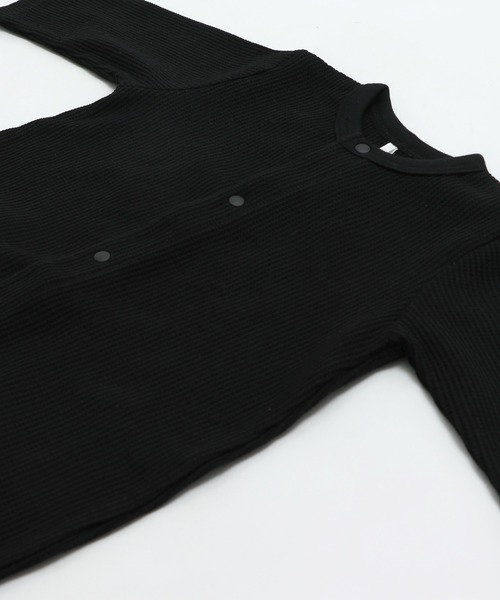 chil2（チルツー）の「ワッフル長袖ツーウェイオール（ロンパース・キッズ・ブラック/ピンク/ミント/クリーム/杢グレー・50-70cm）」の17枚目の写真