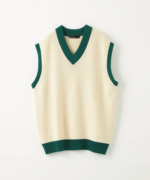 green label relaxing(グリーンレーベルリラクシング)の「【WEB限定】<GLR or>アゼ Vネック ベスト(ベスト・メンズ・ベージュ/オフホワイト/ライム・S/M/L)」の16枚目の写真