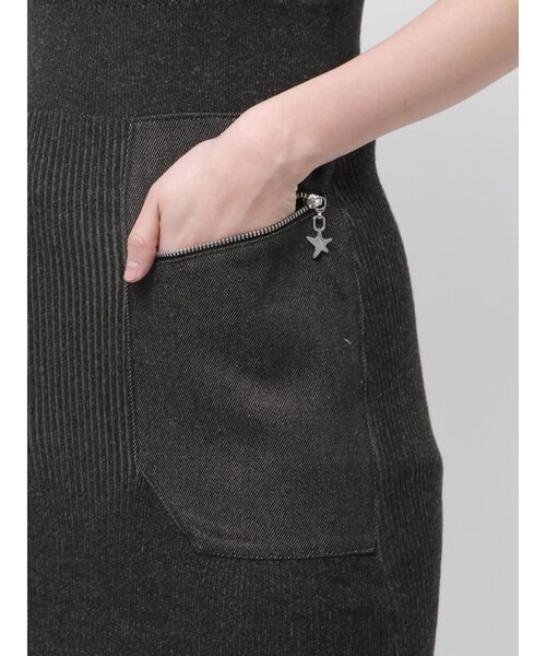 EMODA(エモダ)の「ドッキングポケットリブワンピース(ワンピース・レディース・ネイビー/ブラック/カーキ・FREE)」の6枚目の写真