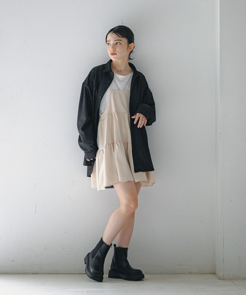 GLOBAL WORK(グローバルワーク)の「大人見えシャツジャケット/AND YUA ANY/243701(シャツ/ブラウス・キッズ・ブラック・FREE)」の2枚目の写真