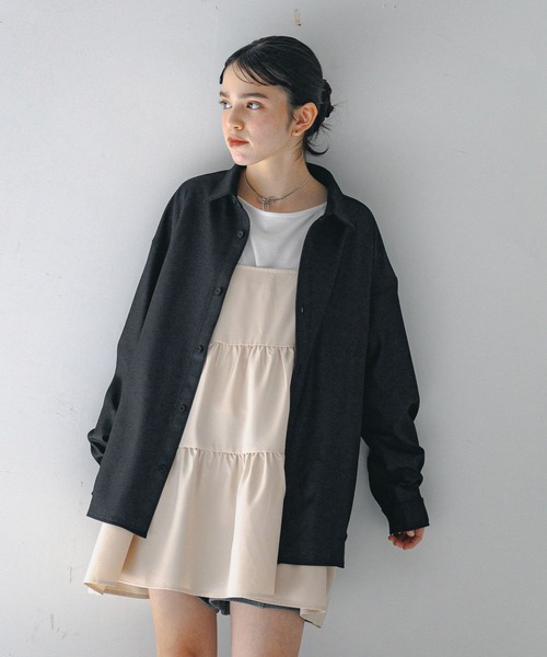 GLOBAL WORK(グローバルワーク)の「大人見えシャツジャケット/AND YUA ANY/243701(シャツ/ブラウス・キッズ・ブラック・FREE)」の7枚目の写真