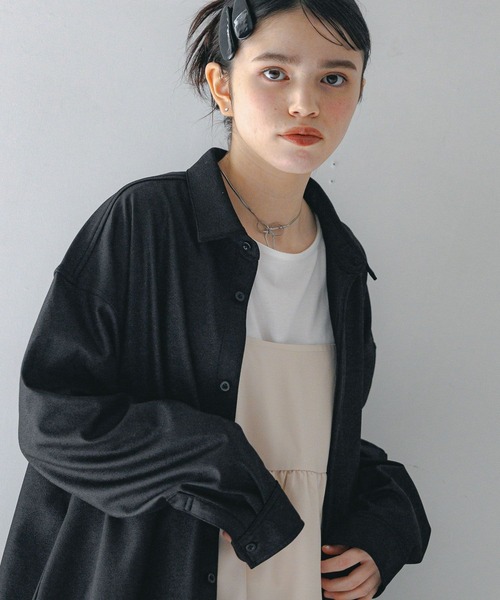 GLOBAL WORK(グローバルワーク)の「大人見えシャツジャケット/AND YUA ANY/243701(シャツ/ブラウス・キッズ・ブラック・FREE)」の9枚目の写真