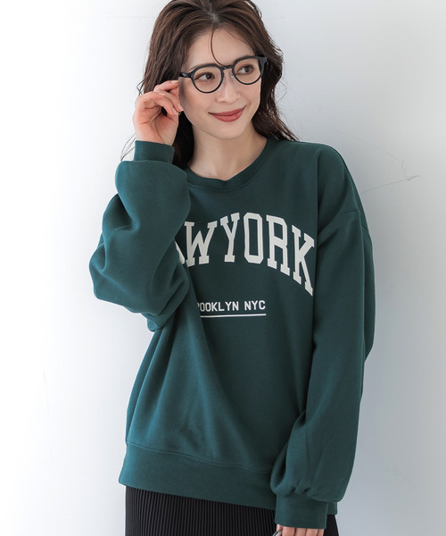 coca（coca）（コカ）の「ポリエステルコットン裏起毛アソートカレッジスウェット（スウェット・レディース・ピンク/グリーン/グレー/アイボリー/チャコール/オートミール・M/L）」の5枚目の写真