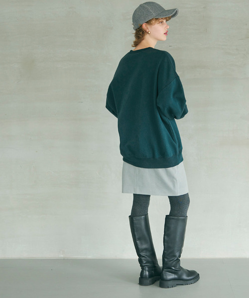 coca（coca）（コカ）の「ポリエステルコットン裏起毛アソートカレッジスウェット（スウェット・レディース・ピンク/グリーン/グレー/アイボリー/チャコール/オートミール・M/L）」の21枚目の写真