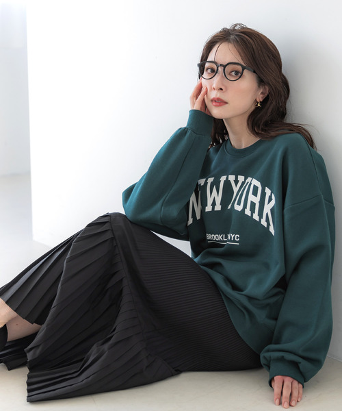 coca（coca）（コカ）の「ポリエステルコットン裏起毛アソートカレッジスウェット（スウェット・レディース・ピンク/グリーン/グレー/アイボリー/チャコール/オートミール・M/L）」の10枚目の写真