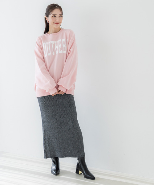 coca（coca）（コカ）の「ポリエステルコットン裏起毛アソートカレッジスウェット（スウェット・レディース・ピンク/グリーン/グレー/アイボリー/チャコール/オートミール・M/L）」の7枚目の写真