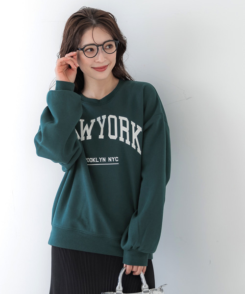 coca（coca）（コカ）の「ポリエステルコットン裏起毛アソートカレッジスウェット（スウェット・レディース・ピンク/グリーン/グレー/アイボリー/チャコール/オートミール・M/L）」の11枚目の写真