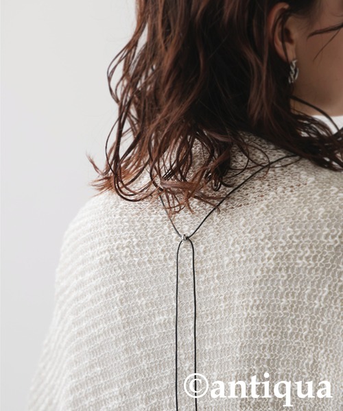 antiqua（アンティカ）の「レザーコードネックレス（ネックレス・レディース・ゴールド×ブラウン/シルバー×ブラック・FREE）」の4枚目の写真
