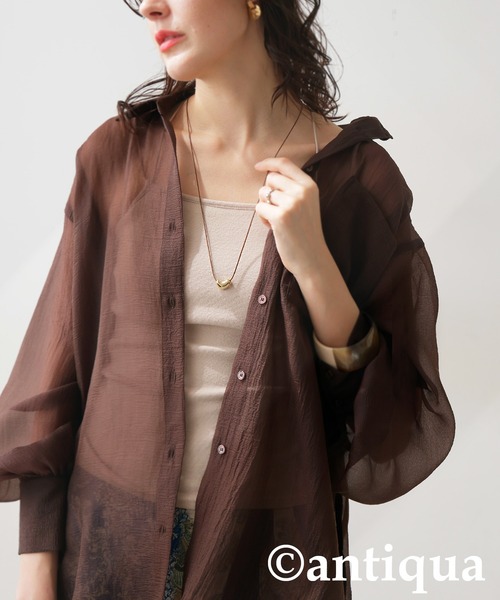 antiqua（アンティカ）の「レザーコードネックレス（ネックレス・レディース・ゴールド×ブラウン/シルバー×ブラック・FREE）」の10枚目の写真