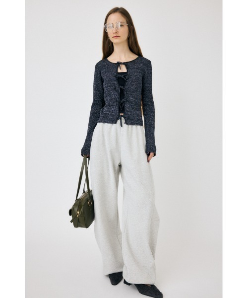 MOUSSY（マウジー）の「FRONT RIBBON ニットトップス（ニット/セーター・レディース・ブラック/グレー/ホワイト・FREE）」の6枚目の写真