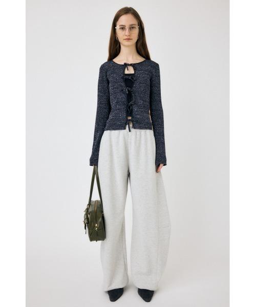 MOUSSY（マウジー）の「FRONT RIBBON ニットトップス（ニット/セーター・レディース・ブラック/グレー/ホワイト・FREE）」の7枚目の写真