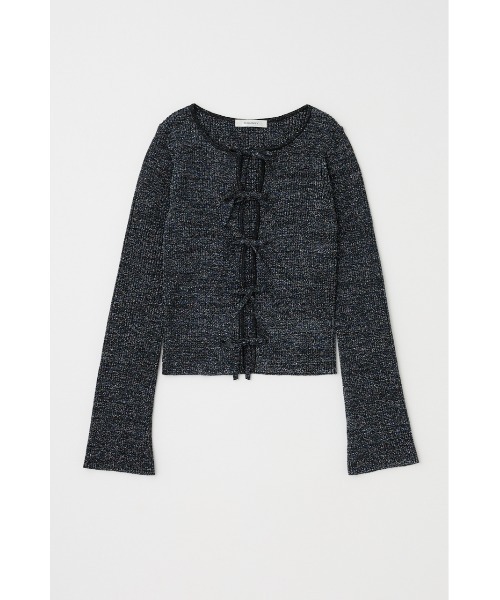 MOUSSY（マウジー）の「FRONT RIBBON ニットトップス（ニット/セーター・レディース・ブラック/グレー/ホワイト・FREE）」の11枚目の写真