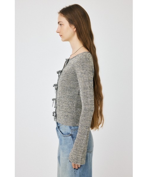 MOUSSY（マウジー）の「FRONT RIBBON ニットトップス（ニット/セーター・レディース・ブラック/グレー/ホワイト・FREE）」の18枚目の写真