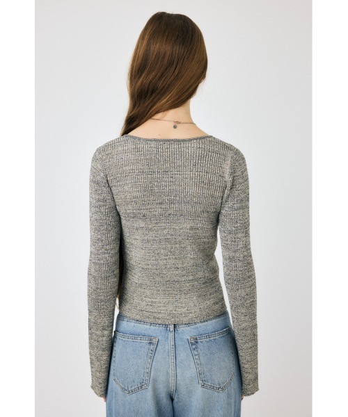 MOUSSY（マウジー）の「FRONT RIBBON ニットトップス（ニット/セーター・レディース・ブラック/グレー/ホワイト・FREE）」の19枚目の写真