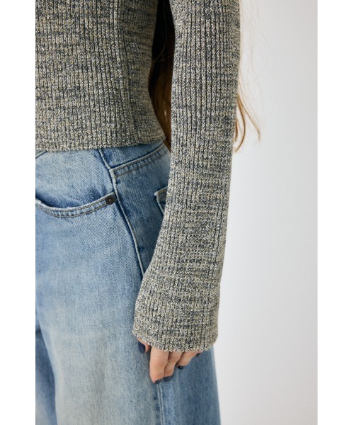 MOUSSY（マウジー）の「FRONT RIBBON ニットトップス（ニット/セーター・レディース・ブラック/グレー/ホワイト・FREE）」の22枚目の写真