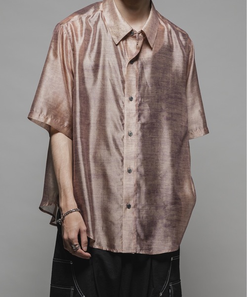 CASPER JOHN（キャスパージョン）の「Various loose shirts -sheer- /バリアスルーズシャツ -シアー-（シャツ/ブラウス・メンズ・ブラック/グレイッシュベージュ/サックスブルー/グレー/チャコールグレー/モカ/ネイビー/オレンジ/ライトグレー/ブラウン/ピンク・X-SMALL/SMALL/MEDIUM/LARGE）」の5枚目の写真