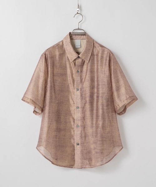 CASPER JOHN（キャスパージョン）の「Various loose shirts -sheer- /バリアスルーズシャツ -シアー-（シャツ/ブラウス・メンズ・ブラック/グレイッシュベージュ/サックスブルー/グレー/チャコールグレー/モカ/ネイビー/オレンジ/ライトグレー/ブラウン/ピンク・X-SMALL/SMALL/MEDIUM/LARGE）」の12枚目の写真