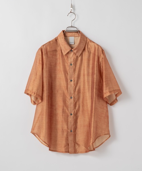 CASPER JOHN（キャスパージョン）の「Various loose shirts -sheer- /バリアスルーズシャツ -シアー-（シャツ/ブラウス・メンズ・ブラック/グレイッシュベージュ/サックスブルー/グレー/チャコールグレー/モカ/ネイビー/オレンジ/ライトグレー/ブラウン/ピンク・X-SMALL/SMALL/MEDIUM/LARGE）」の18枚目の写真