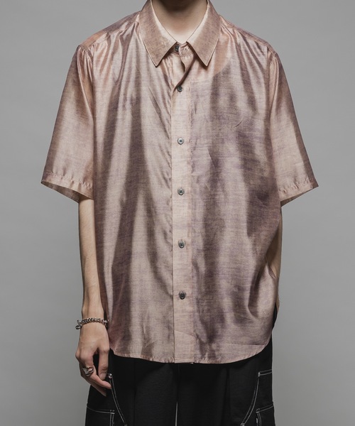 CASPER JOHN（キャスパージョン）の「Various loose shirts -sheer- /バリアスルーズシャツ -シアー-（シャツ/ブラウス・メンズ・ブラック/グレイッシュベージュ/サックスブルー/グレー/チャコールグレー/モカ/ネイビー/オレンジ/ライトグレー/ブラウン/ピンク・X-SMALL/SMALL/MEDIUM/LARGE）」の13枚目の写真