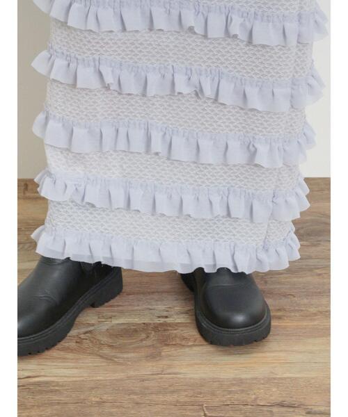 Samansa Mos2（サマンサ モスモス）の「オーバーレースフリルナロースカート（スカート・レディース・ブラック/オフホワイト/サックスブルー・F）」の18枚目の写真