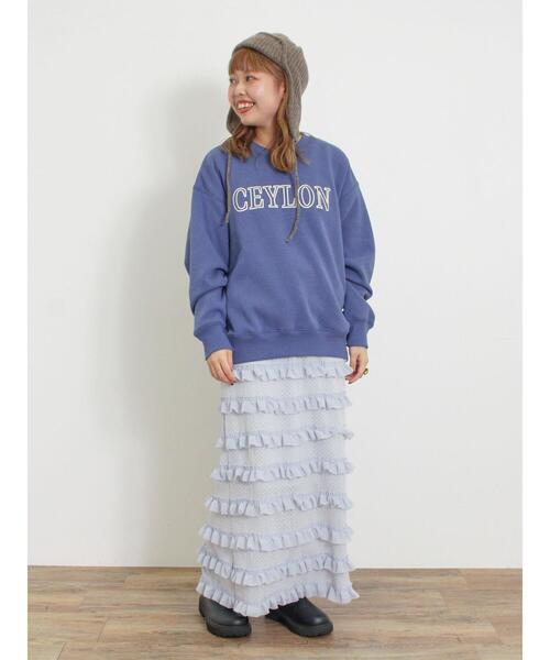 Samansa Mos2（サマンサ モスモス）の「オーバーレースフリルナロースカート（スカート・レディース・ブラック/オフホワイト/サックスブルー・F）」の20枚目の写真