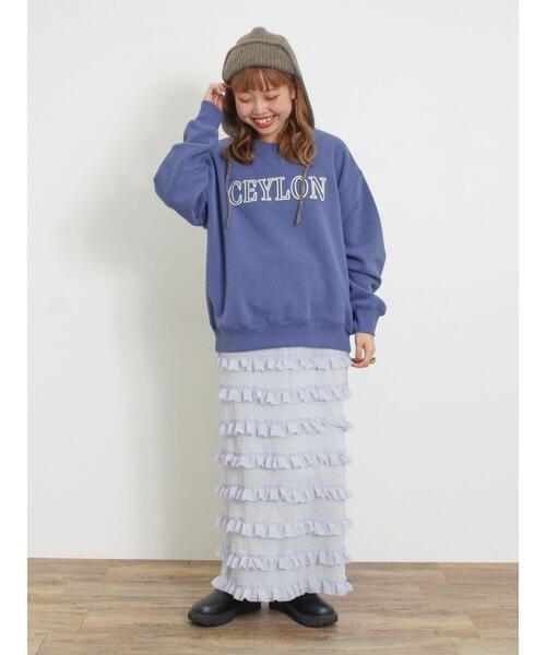 Samansa Mos2（サマンサ モスモス）の「オーバーレースフリルナロースカート（スカート・レディース・ブラック/オフホワイト/サックスブルー・F）」の21枚目の写真