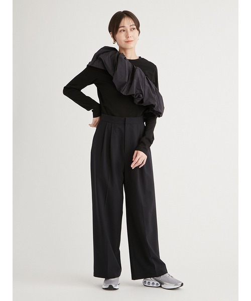 emmi（エミ）の「フリル付きロングスリーブTシャツ（Tシャツ