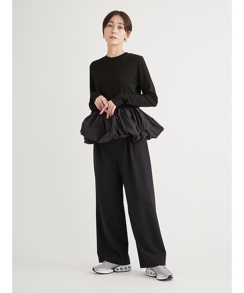 emmi（エミ）の「フリル付きロングスリーブTシャツ（Tシャツ