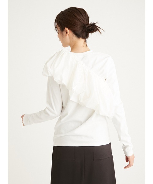 emmi（エミ）の「フリル付きロングスリーブTシャツ（Tシャツ