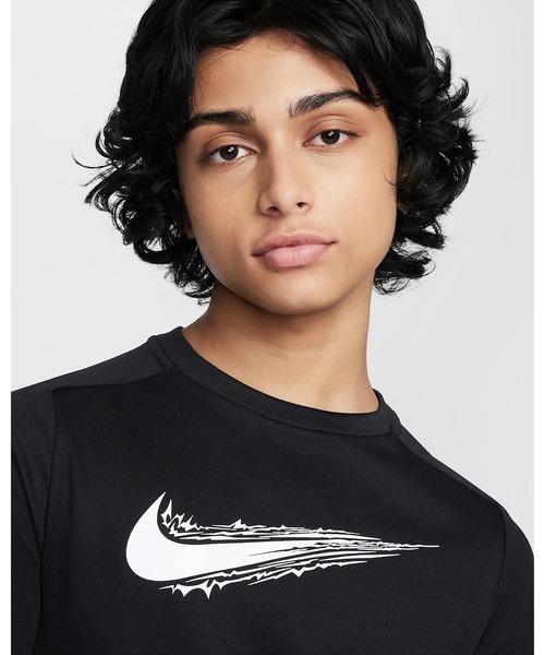 NIKE(ナイキ)の「《NIKEアパレル》B NK DF MULTI SS TOP HBR(Tシャツ/カットソー・キッズ・ブラック/レモンイエロー/ホワイト/スモークグレー/ブルー・150/140/130/160)」の9枚目の写真