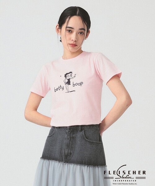 tシャツ 「Betty Boop(TM)」サイドプリントTシャツ レディース X-girl x BETTY BOOP(TM) S/S TEE（Tシャツ/カットソー）｜X