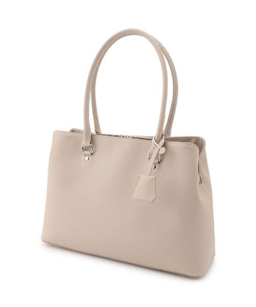 Perfect Suit FActory（パーフェクトスーツファクトリー）の「サフィアーノ　ラウンドトートバック（ビジネスバッグ・レディース・ブラック/ベージュ・FREE）」の8枚目の写真