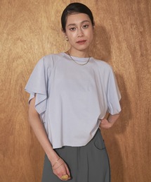 audrey and john wad | クルーネックバックフレアTシャツ-手洗い可-(Tシャツ/カットソー)