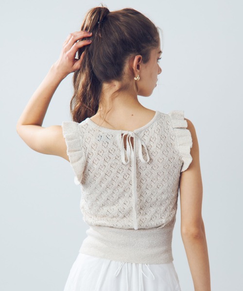 DEICY（デイシー）の「ラメブークレハートニット（ニット/セーター・レディース・サックスブルー/ブラック/ベージュ・FREE）」の10枚目の写真