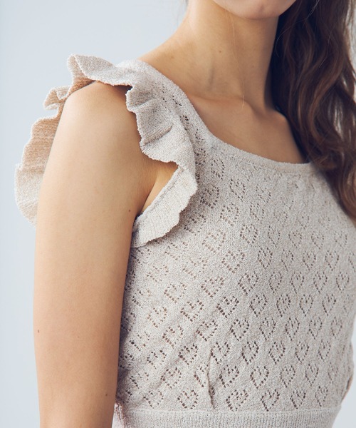 DEICY（デイシー）の「ラメブークレハートニット（ニット/セーター・レディース・サックスブルー/ブラック/ベージュ・FREE）」の12枚目の写真