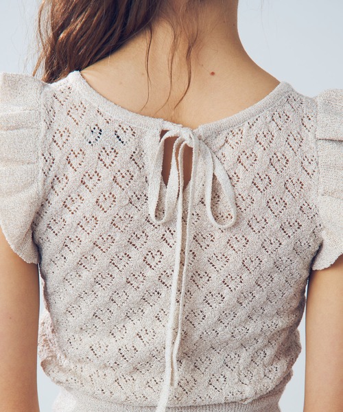 DEICY（デイシー）の「ラメブークレハートニット（ニット/セーター・レディース・サックスブルー/ブラック/ベージュ・FREE）」の13枚目の写真