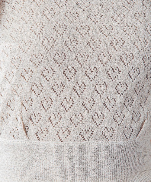 DEICY（デイシー）の「ラメブークレハートニット（ニット/セーター・レディース・サックスブルー/ブラック/ベージュ・FREE）」の14枚目の写真