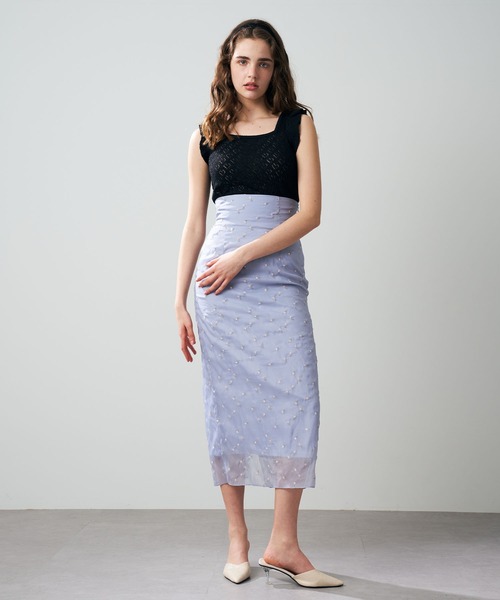 DEICY（デイシー）の「ラメブークレハートニット（ニット/セーター・レディース・サックスブルー/ブラック/ベージュ・FREE）」の18枚目の写真