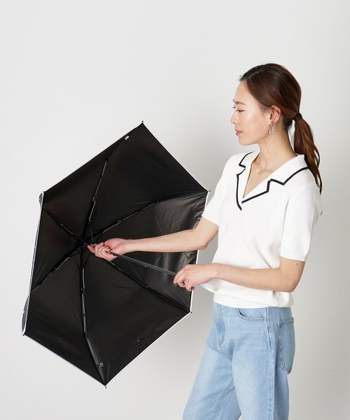 POLO Ralph Lauren 折りたたみ傘 ブルードット柄 WEB限定】遮光100％ 晴雨兼用 折りたたみ日傘 軽量 'ドット POLO