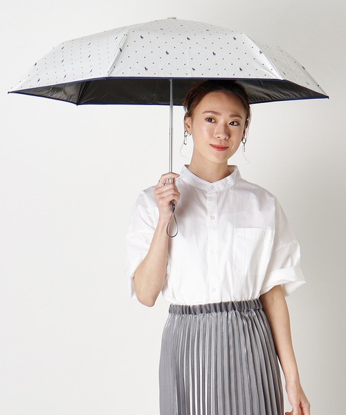 POLO Ralph Lauren 折りたたみ傘 ブルードット柄 WEB限定】遮光100％ 晴雨兼用 折りたたみ日傘 軽量 'ドット POLO