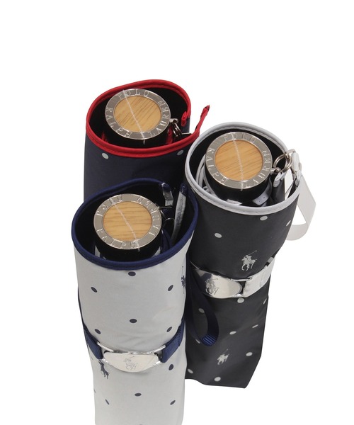 【新品】ポロ　ラルフローレン　日傘　ドット　ロゴ　折りたたみ傘 POLO RALPH LAUREN 折りたたみ傘 遮光 晴雨兼用折りたたみ日傘