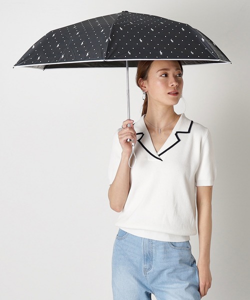 WEB限定】遮光100 晴雨兼用 折りたたみ日傘 軽量 'ドット POLO