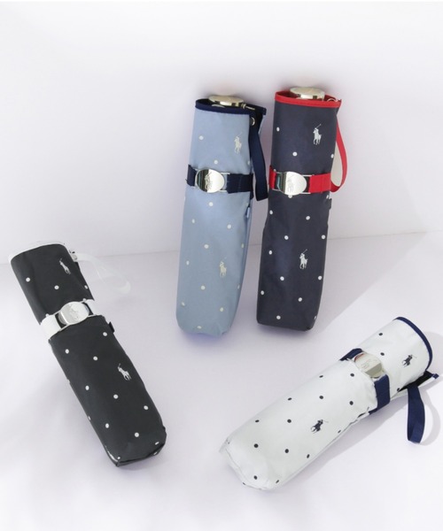【新品】ポロ　ラルフローレン　日傘　ドット　ロゴ　折りたたみ傘 POLO RALPH LAUREN 折りたたみ傘 ”ドット×ワンポイント