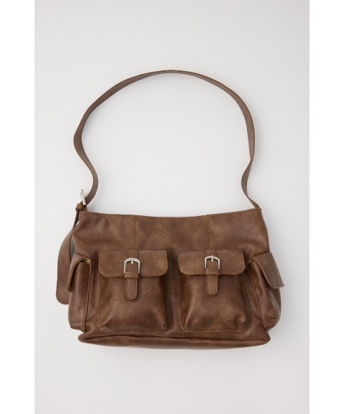 RODEO CROWNS WIDE BOWL（ロデオクラウンズワイドボウル）の「ダブルポケットショルダーバッグ（ショルダーバッグ・レディース・ダークグレー/ブラウン・FREE）」の5枚目の写真