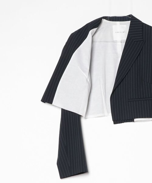 セール】(CREOLME)スーチングクロップドジャケット（テーラード