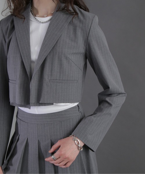 CREOLME スーチングクロップドジャケット グレー CREOLME スーチングクロップドジャケット グレー CREOLME