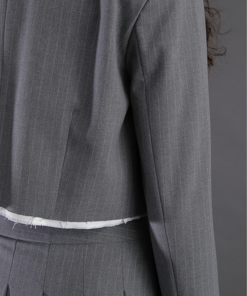 セール】(CREOLME)スーチングクロップドジャケット（テーラード